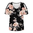 thumbnail image 4 of Soki Women's Off Shoulder Tee Clearance Blouses Short Sleeved V-Neck Fashionable Tops, 4 of 6