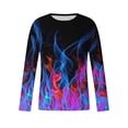 thumbnail image 4 of Meichang T-Shirt à Manches Longues pour Hommes, T-Shirts Graphiques pour Hommes Décontractés à Imprimé Flammes 3D, T-Shirts Mode à Col Rond pour le Gym à Manches Longues pour Hommes, 4 of 5