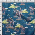 thumbnail image 4 of oneOone Georgette Viscose Blue Fabric Tropical Beach Craft Projects Decor Fabric Printed By The Yard 42 Inch Wide, 4 of 4