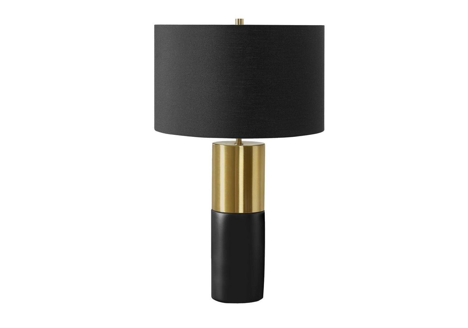 Monarch Specialties  Luminaire, 25"h, Lampe De Table, Béton Noir, Ombre Noire, Contemporain