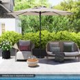 thumbnail image 2 of Costway Parasol de Patio 12 Pi Parasol de Marché Extérieur avec Manivelle 8 Nervures Robustes Beige, 2 of 10