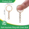 thumbnail image 2 of Uxcell 50 Pcs Split Keychain Ring with Chain Bulk Round Keyrings for DIY Key Chains Craft Making Jewelry, Rose Gold, 2 of 7