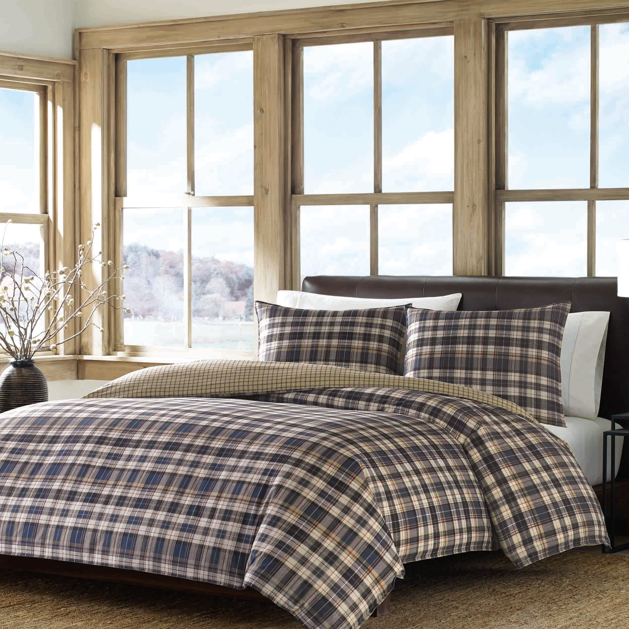 Eddie Bauer Port Gamble Duvet Cover Set King Blue