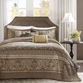thumbnail image 2 of Madison Park Bellagio 5 Piece Jacquard Bedspread Set Brown Queen, 2 of 4