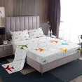 thumbnail image 1 of Erosebridal Cartoon Airplane Bed Sheets Set Full Size, Geometric Line Bed Sheets Full, Plane Decor, 4-Piece, 1 of 6