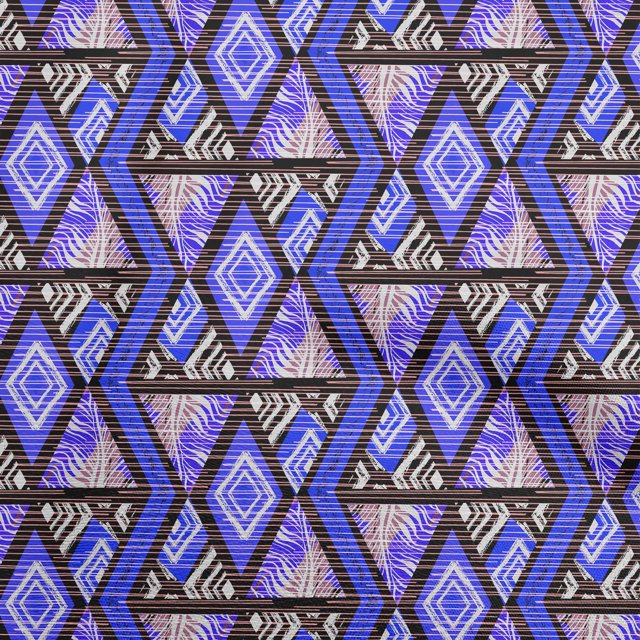 oneOone Cotton Cambric Medium Blue Fabric Geometric Mix Texture Craft Projects Decor Fabric Printed By The Yard 56 Inch Wide