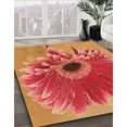 thumbnail image 3 of Ahgly Tapis d'Intérieur Lavable en Machine Carré Orange Transitionnel, 7 Pieds Carré, 3 of 7