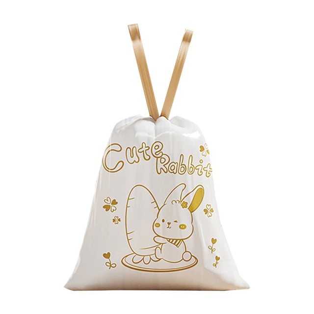Kitchen Rubbish Bags 15/75 Count Drawstring Trash Bags Cartoon Pattern Thickened Garbage Bags 19.7" X 17.7"Unscented Trash Bags For Kitchen Bathroom Waste Liners, Kitchen Rubbish Bags
