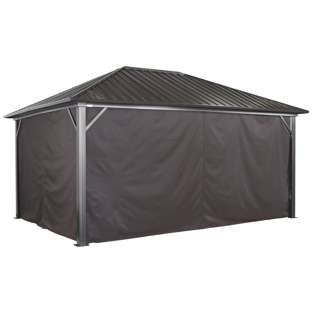Sojag Genova 10 x 7 ft Dark Brown Curtains For Gazebo, Poly