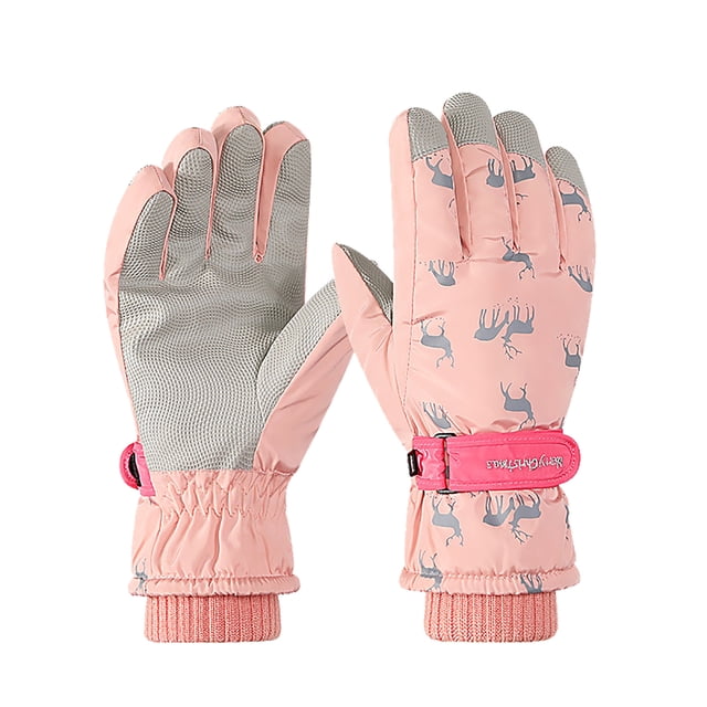 Penkiiy Gants d'Hiver pour Femmes Gants de Ski d'Hiver Femme Gants Chauds et Anti-Gel Gants Roses