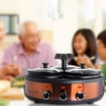 thumbnail image 4 of MegaChef 1.5 qt Triple Slow Cooker & Buffet Server with 3 Ceramic Cooking Pots - Brushed Copper & Black, 4 of 5
