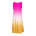 thumbnail image 5 of AherBiu Plus Size Beach Dresses for Women Gradient Color Sundresses Ruched Ruffle Flowy Midi Tank Dress, 5 of 5
