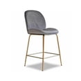 thumbnail image 1 of Plata Décor Tabouret en velours avec pieds dorés, 1 of 2