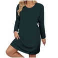 thumbnail image 2 of Ixbnca Robe pour Femme Grande Taille Col Rond Manches Courtes Robes T-Shirt Décontractées Amples Été Robe Courte, 2 of 7
