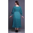 thumbnail image 4 of Bimba Robe Smockée à Manches Longues pour Femmes, Col Rond, Volants, Été, Maxi-TP, 4 of 5