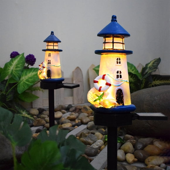 ZZkhGO Lampe de Jardin en Résine Solaire, Lumière Décorative Extérieure Étanche, Lumière de Paysage à Allumage/extinction Automatiques pour Allée de Cour