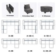 thumbnail image 3 of HONBAY Velvet Side Armrest Module for Modular Sectional Sofa Couch Pair of Armrests, Dull Grey, 3 of 3