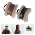 thumbnail image 3 of 2 Pcs Élastiques à Cheveux en Cuir PU Vintage pour Femmes, 3 of 8