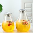 thumbnail image 1 of Glass Pitcher With Lid Glass Water Pitcher Hot/Cold Water Jug Juice And Iced Tea Beverage Carafe With Lid, 1 of 8