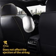 thumbnail image 5 of Maidao Car Seat Covers Leather Full Set for Jeep for Commander 2005-2010 5 Seats Compatible Airbag Water Resistant Front Rear Cushion Protector with Pillow and Headrest Black, 5 of 5