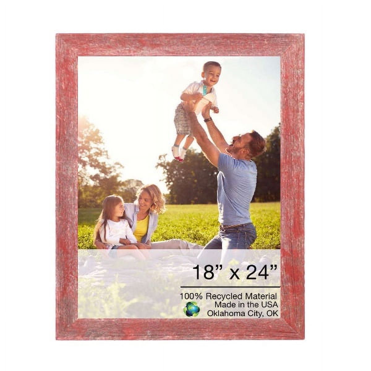 homeroots Décoration Intérieure 386524 Cadre en Bois Rouge Rustique de Style Ferme 18 Pouces x 24 Pouces