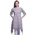 thumbnail image 1 of Bimba Hauts à Imprimé Floral Violet en Blocs pour Femmes Kurti Asymétrique Robe d'Été pour Filles XX-Grand, 1 of 6