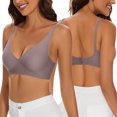 thumbnail image 2 of Timegard Womens Bras Adjustable Strap Wireless Deep V Neck Smoothing Full Support Comfort Everyday Bra, 2 of 6