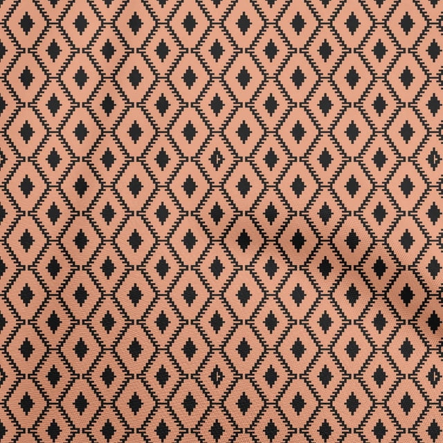 oneOone Polyester Spandex Orange Fabric Tribal Craft Projects Decor Fabric Printed By The Yard 56 Inch Wide