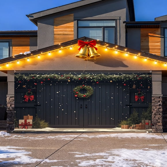 Liyamei The Merry Christmas Christmas The Background Christmas Party Santa Photography Christmas Garage Door Background Party Decoration 7 * 16 Ft!