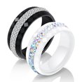 thumbnail image 4 of keepw Ceramics Fashionable Women S Ceramic Ring Wedding And Special Occasions Rings For Wedding AB black Size 9, 4 of 6