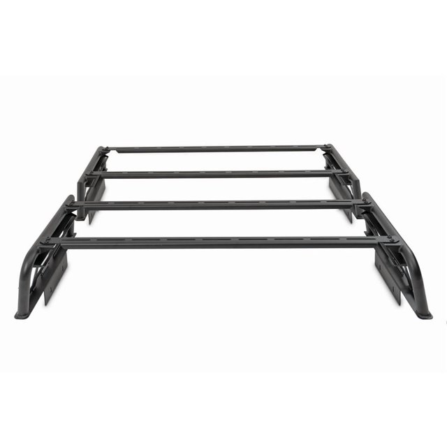 DV8 Offroad Bed Cargo RRUN-03 Série MTO; Montage Latéral; Hauteur de 10 Pouces; Longueur Réglable; avec 8 Anneaux en D pour Points de Fixation; avec Supports et Matériel pour Crics Style Hi-Lift; Revêtement en Poudre