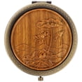 thumbnail image 1 of SHISUYAN Amplification Mirror Wooden Round Shape Travel 1Pcs 2.8X2.8X0.4In, 1 of 8