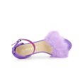 thumbnail image 4 of BLISSFUL STEP Women's Faux Fur Ankle Strap Block Heel Open Toe Sandals Purple 9, 4 of 7