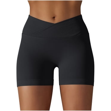 Timegard Workout Shorts for Women High Waisted Seamless Athletic Crisscross Biker Shorts Skinny Yoga Shorts