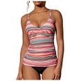 thumbnail image 1 of Kcodviy Tankini Swimsuits for Women Sporty Swimsuits for Women with Shorts V Neck Bathing Suits Plus Size Bathing Suits for Women Shorts Front Ruched Two Piece Bathing Suit Set with Shorts Swimwear, 1 of 5