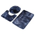 thumbnail image 3 of Shaggy Bath Mats Set 3 Piece with Toilet Lid Cover Washable U Shape Rug Non Slip Carpet Bathroom Rug Sets for Shower under The Sink Blue, 3 of 7
