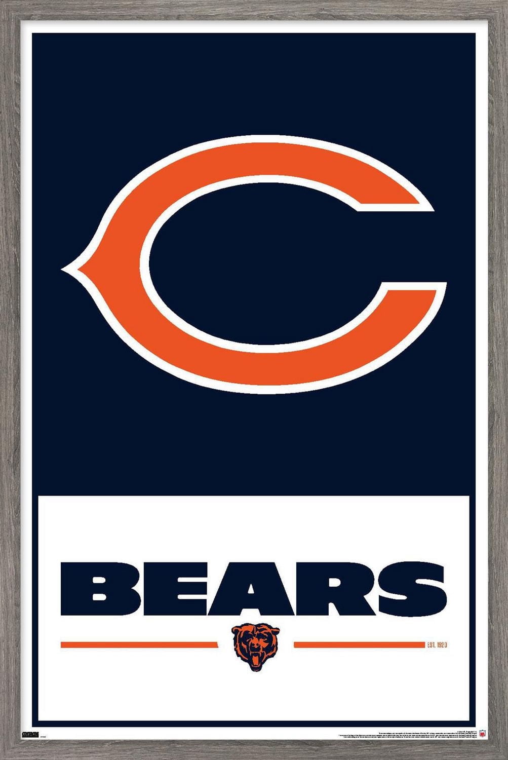 NFL Chicago Bears - Logo 21 Wall Poster, 22.375" x 34" Framed