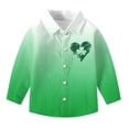 thumbnail image 4 of RXMEKW Chemise à Manches Longues Imprimée de la Saint-Patrick pour Garçons avec Col Rabattu, 95 % Coton 5 % Élasthanne, Vert, 4 of 7