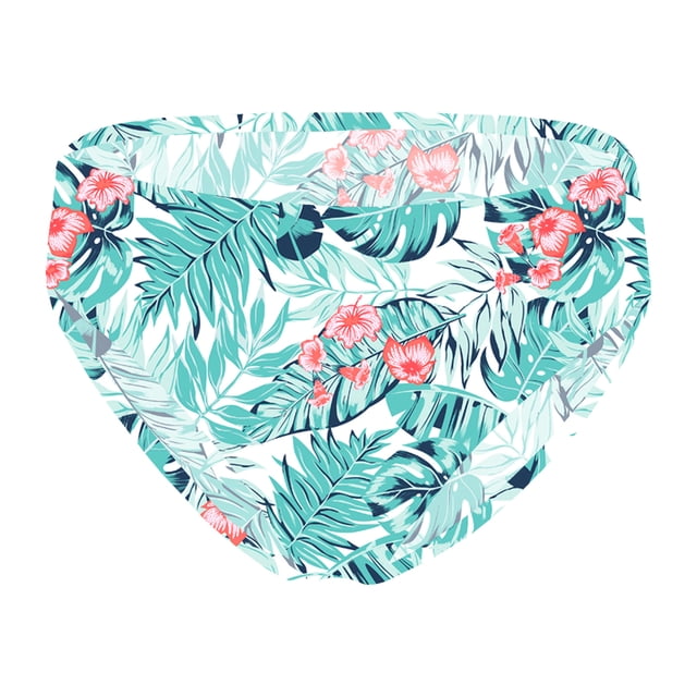Kids Girls' Slim Swimming Bottom with Lining UPF50+ Sun Protection Rash Guard Swim Brief Palm Leaves 14