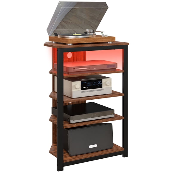 HOMCOM Corner TV Stand with 4-Tier Storage Shelves for TVs up to 29"