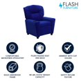 thumbnail image 4 of Contemporary Blue Microfiber Kids Recliner with Cup Holder, 4 of 9