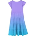 thumbnail image 5 of Robes d'Été pour Filles à Double Couche, Manches Volantées, Robe Fluide Évasée, Robe Midi Décontractée à Dégradé, 5 of 5