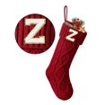 thumbnail image 1 of TETOU Bas de Noël avec Lettre Initiale 18 Pouces Bas pour Décoration de Noël - Rouge Z, 1 of 6