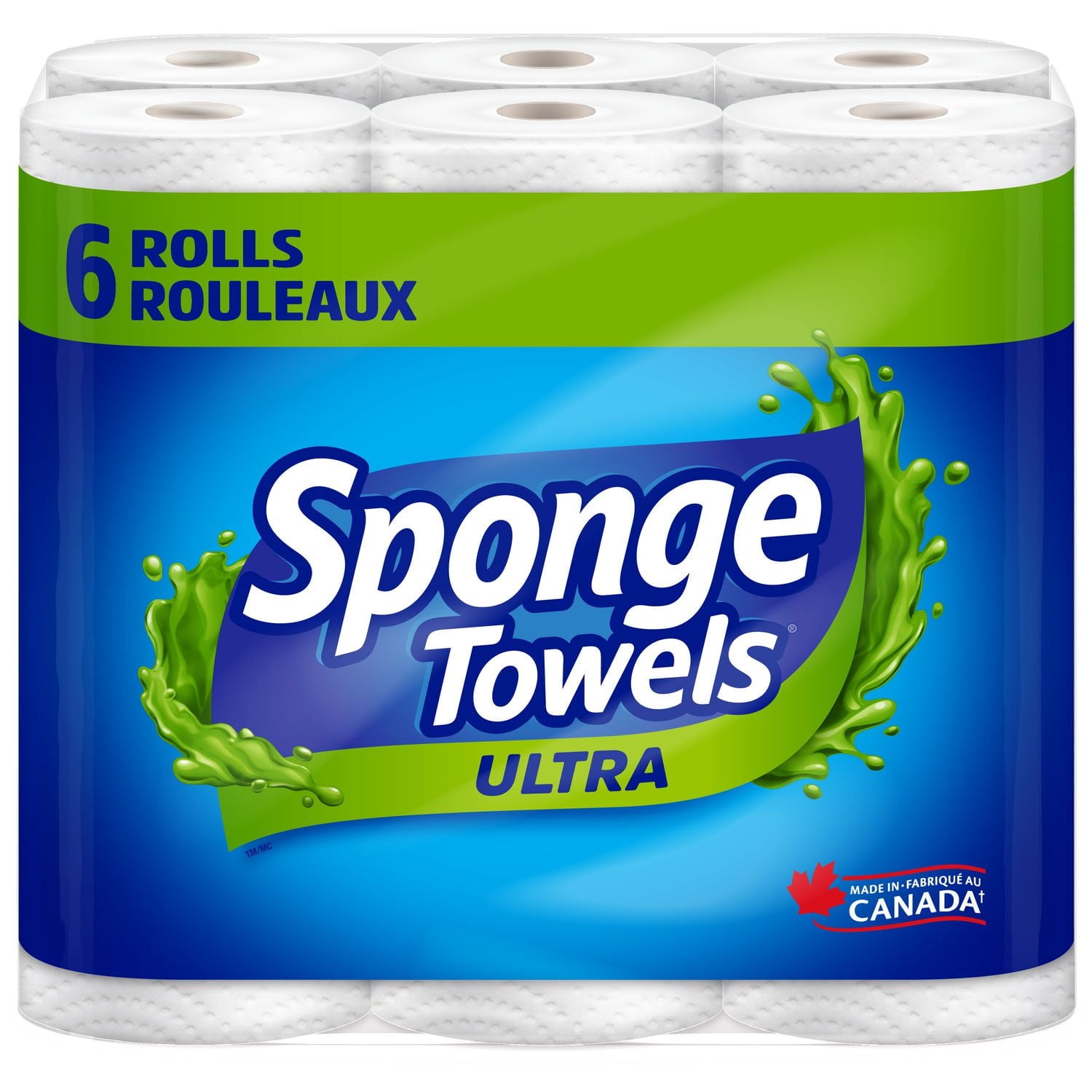 SpongeTowels Ultra Paper Towel, Choose-A-Size® Sheets, 6 Rolls