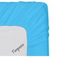 thumbnail image 5 of MÃ¥lÃ¸v Linen Egyptian Cotton 500-Thread-Count 1-PC Fitted Sheet/Bottom Sheet Solid Pattern with 10" inch Deep Pocket, (Twin XL (Twin Extra Long), Turquoise), 5 of 5