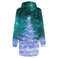 thumbnail image 4 of Jsaierl Robe à Capuche pour Femmes, Imprimé d'Arbre de Noël Doré, Mode Décontractée, Chandail à Enfiler à Manches Longues, Mini-Robe à Capuche avec Poche, Chandails d'Automne pour Femmes, 4 of 4