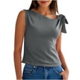 thumbnail image 1 of Timegard Womens Tank Tops Sleeveless Knot Strap Solid Color Comfy Slim Casual Cropped Tee Blouse Summer, 1 of 7