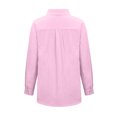 thumbnail image 3 of Chemise à Manches Longues Femme Chemise Unie Col en V Blouse Ample Manches Longues Tunique Décontractée de Travail avec Poche Robe à Manches Longues Femme Hauts Col en V pour Femme, 3 of 5