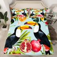 thumbnail image 2 of YST Palm Leaf Bed Sheets Set Queen Tropical Sheets Green Palm Fronds Pineapple Bird Printed Boys Girls Sheet Set, 1 Botanical Flat Sheet 1 Tropical Fitted Sheet 2 Pillowcases, 2 of 5