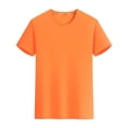 thumbnail image 4 of Styesk T Shirts for Man Solid-Color Casual Elastic Sports Short Sleeved Round-Neck Blouses, 4 of 5